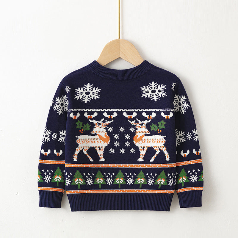 Wholesale Cartoon Christmas Elk Autumn Winter Woolen Baby Clothes